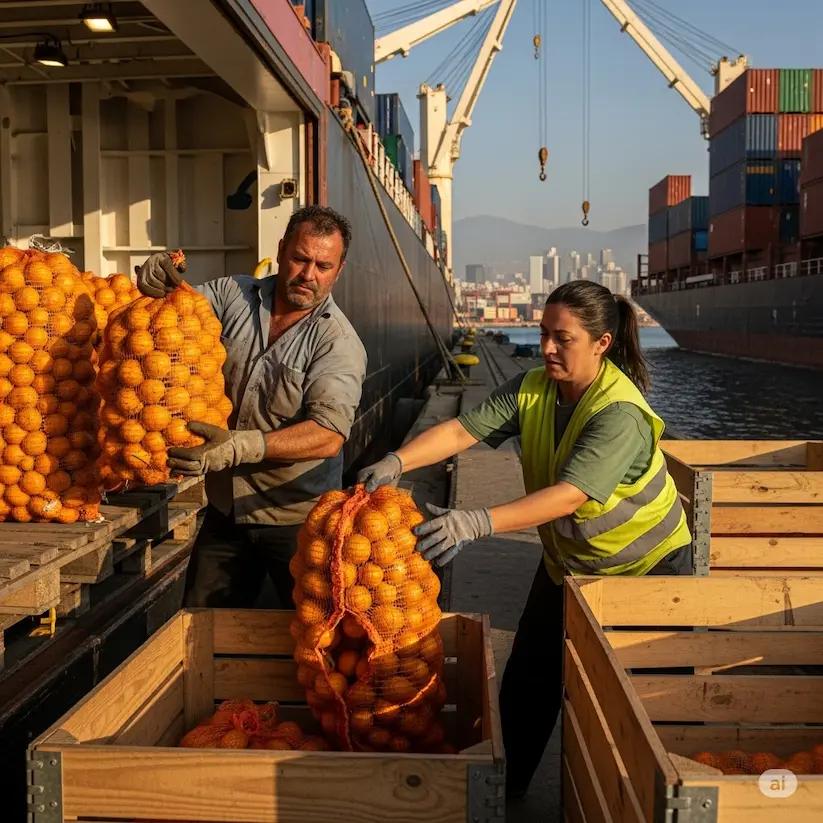 Kinnow export shipment from Pakistan to international markets