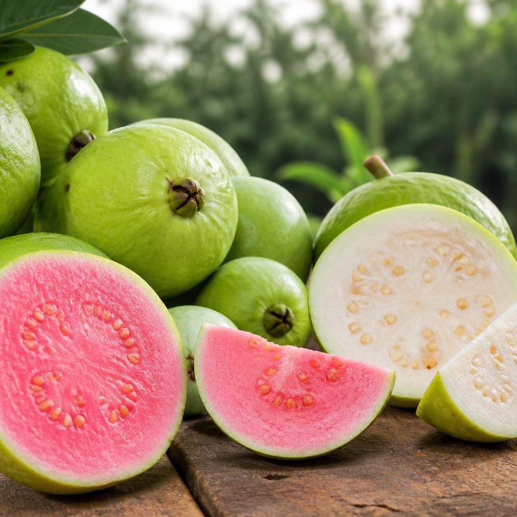 Pink and white guava varieties from Pakistan