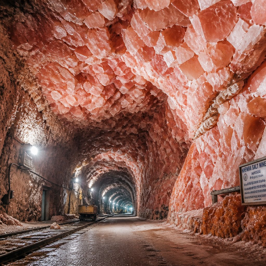 Himalayan salt mine in Pakistan natural pink salt rock formation