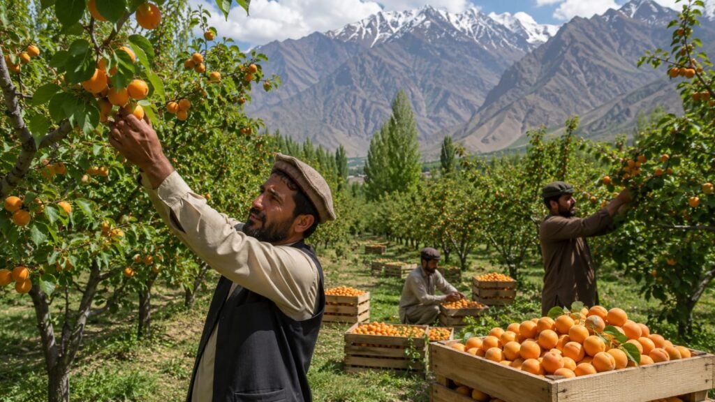 Premium quality apricots harvested in northern Pakistan